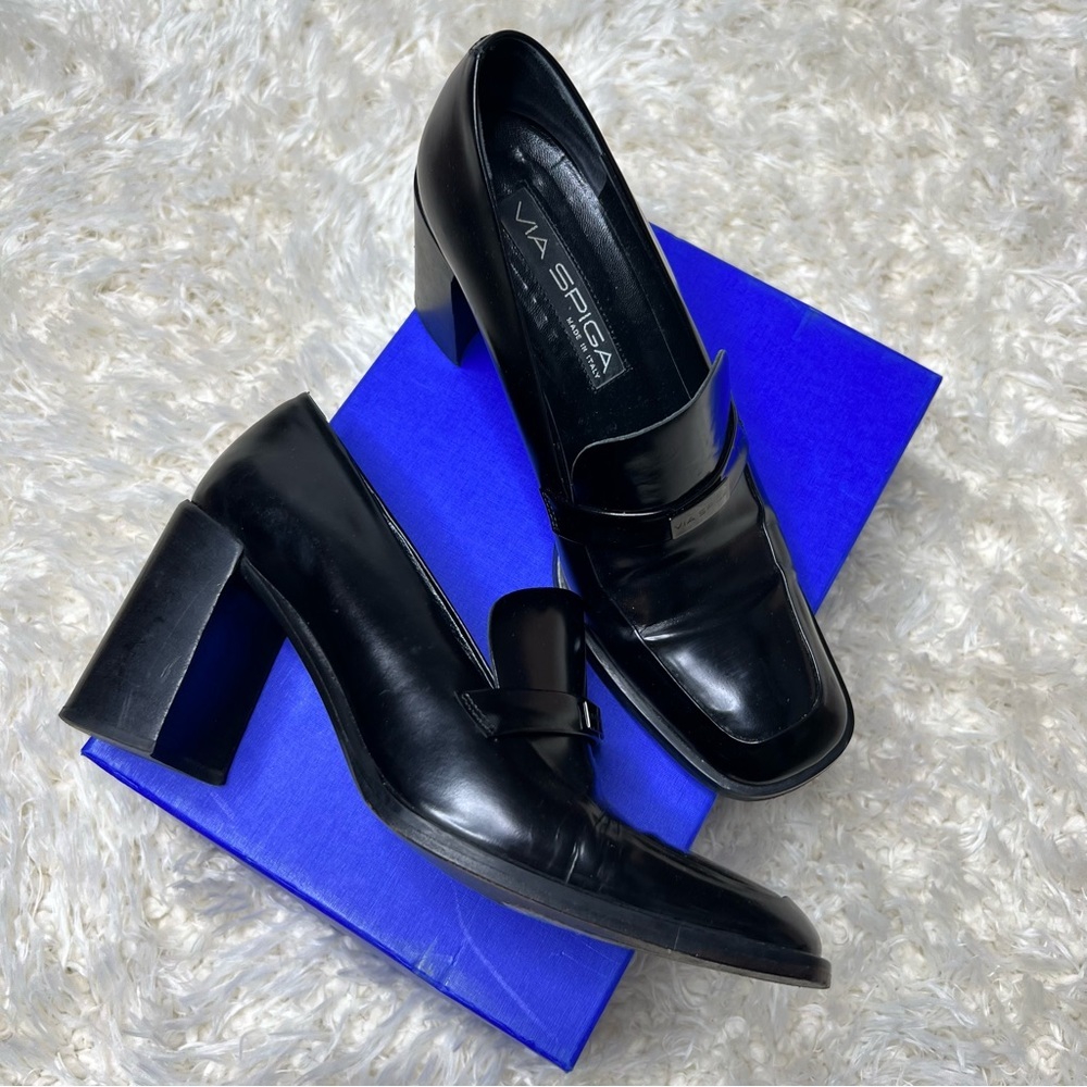 Via Spaga black block heels size 7